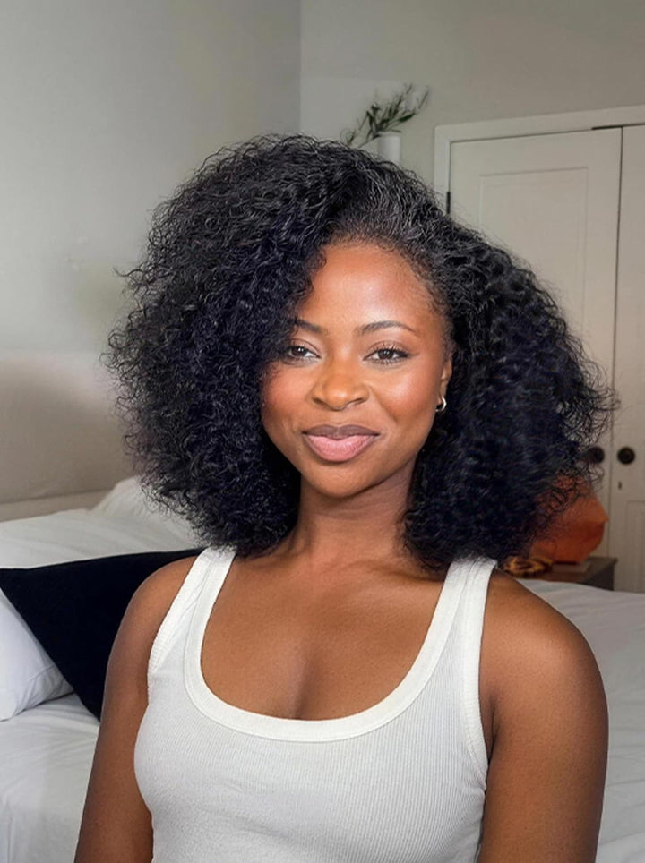 Dorsanee Jerry Kinky Curly Short Bob 13x4 Lace Frontal Human Hair Wigs