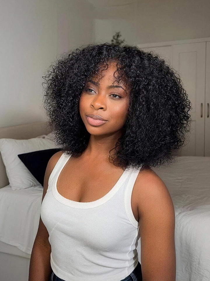 Dorsanee Jerry Kinky Curly Short Bob 13x4 Lace Frontal Human Hair Wigs