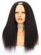 V Part Wig Human Hair Kinky Straight Human Hair Wigs for Black Women 150% Density Yaki V Part Wig Human Hair Upgrade U Part Glueless Full Head Clip In Half Wig V Shape Wigs Yaki Straight Human Hair Wig