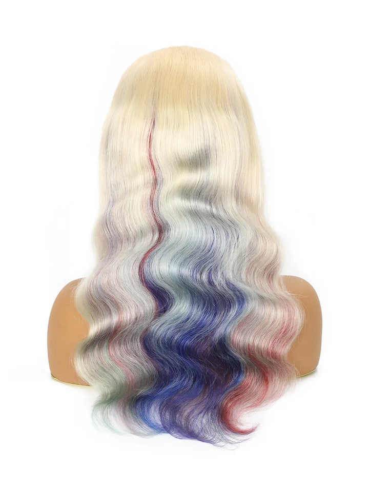 Lace Front Wigs Human Hair Body Wave Colourful Wig Rainbow Wig HD Lace Frontal Wigs for Black Women Glueless Wigs Human Hair Pre Plucked with Baby Hair