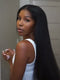 @LakiaStar YouTube Hot hairstyle-yaki stright human hair wigs Yaki Straight V-part Wigs V Shape Clip in Half Wig Ready to Go