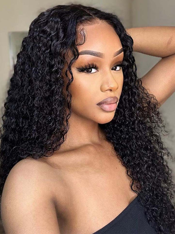 Long Jerry Curly Hair 13*4 HD Lace Frontal Wig Thick Curly Hair Glueless Wigs
