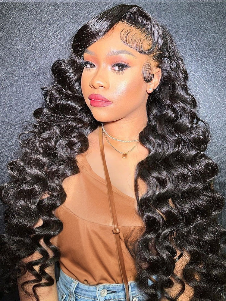 Loose Deep Wave Frontal Wig 100% Unprocessed Virgin Human Hair Wig 13x4 Lace Front Wig HD Transparent Lace Glueless Wig