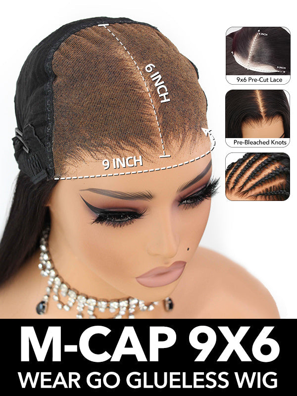 Dorsanee Pre-cut 9x6 Lace M-cap Wear Go Glueless Mini Knots Straight Hair Highlight Wig Pre-plucked