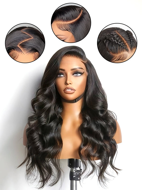 Body Wave Human Hair Wigs M Cap 9x6 Lace Glueless Wig Prebleached 