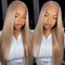 Dorsanee Milk Tea Brown Color Bone Straight 13x4 Lace Frontal Human Hair Wig