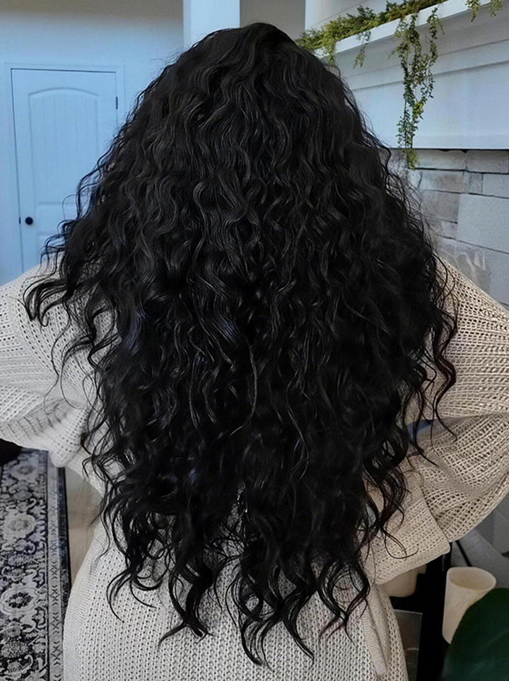 Dorsanee Natural Loose Kinky Curly 13X4 Lace Front Human Hair Wigs 250 300 Density