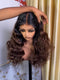 Dorsanee Ombre Black Brown Bouncy Loose Wave 300 Density 13x4 Lace Front Human Hair Wigs