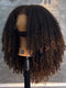 Dorsanee Ombre Black Brown Fluffy Kinky Curly Coils Short Bob 4x4 Lace Frontal Human Hair Wigs