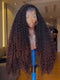 Dorsanee Ombre Black Chocolate Brown Burmese Kinky Curly 300 Density 13x4 Lace Front Human Hair Wigs