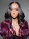 Dorsanee Ombre Black Purple 13x4 Lace Front Human Hair Wigs 200 Density