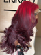 Dorsanee Ombre Bright Burgundy Cherry Deep Wine Red 13x4 Lace Front Virgin Human Hair Wig