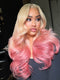 Dorsanee Ombre Champagne Blonde Dusty Rose Pink 13x4 Lace Front Human Hair Wigs 200 Density