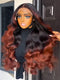 Dorsanee Ombre Copper Brown Bouncy Loose Curls 13x4 Lace Front Human Hair Wigs