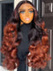 Dorsanee Ombre Copper Brown Bouncy Loose Curls 13x4 Lace Front Human Hair Wigs