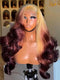 Dorsanee Ombre Dark Cherry Burgundy 13x4 Lace Front Human Hair Wig 200 Density