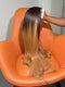 Dorsanee Ombre Dark Chocolate Brown Honey Blonde 13x4 Lace Front Straight Human Hair Wigs