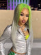 Dorsanee Ombre Green Gray 13x4 Lace Front Virgin Human Hair Wigs 200 Density
