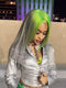 Dorsanee Ombre Green Gray 13x4 Lace Front Virgin Human Hair Wigs 200 Density