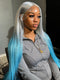 Dorsanee Ombre Silvery Gray Pastel Blue 13x4 Lace Front Remy Human Hair Wigs