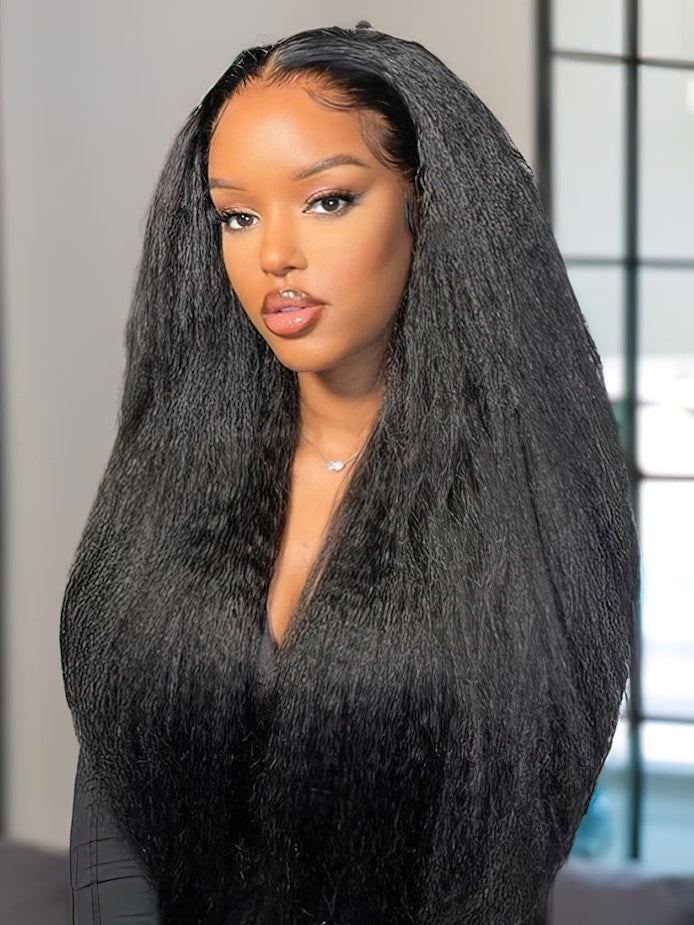 Part Wig Yaki Straight Human Hair No Leave Out Glueless Upgraded U Part Wigs for Women