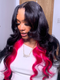 Dorsanee Peekaboo Black Red Two Tones 13x4 Lace Front Human Hair Wigs