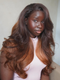 Dorsanee Peekaboo Dark Chocolate Brown Copper Auburn Ginger 13x4 Lace Front Virgin Human Hair Wig