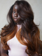 Dorsanee Peekaboo Dark Chocolate Brown Copper Auburn Ginger 13x4 Lace Front Virgin Human Hair Wig