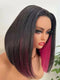 Dorsanee Peekaboo Two Tones Black with Red Blonde Green Purple Blue Pink Short Straight Hair Bob Wigs