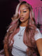 Dorsanee 13x4 Pink Skunk Stripe Ombre Blonde And Pink Highlights Body Wave Lace Wig