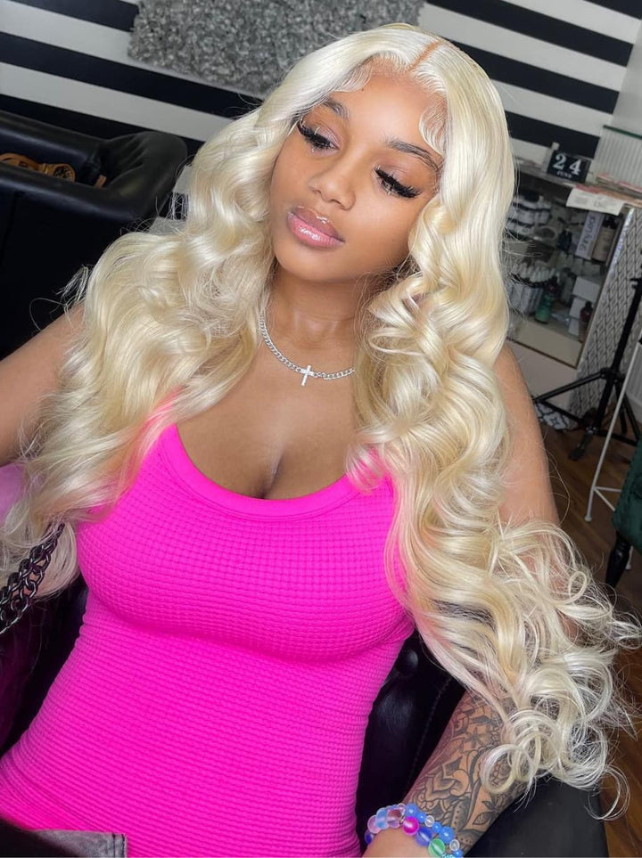 Dorsanee Platinum 613 Blonde 13x4 Lace Front Virgin Human Hair Wigs