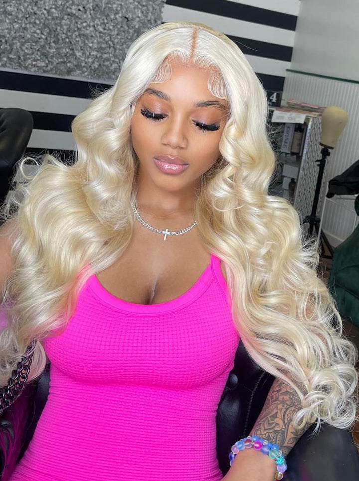 Dorsanee Platinum 613 Blonde 13x4 Lace Front Virgin Human Hair Wigs