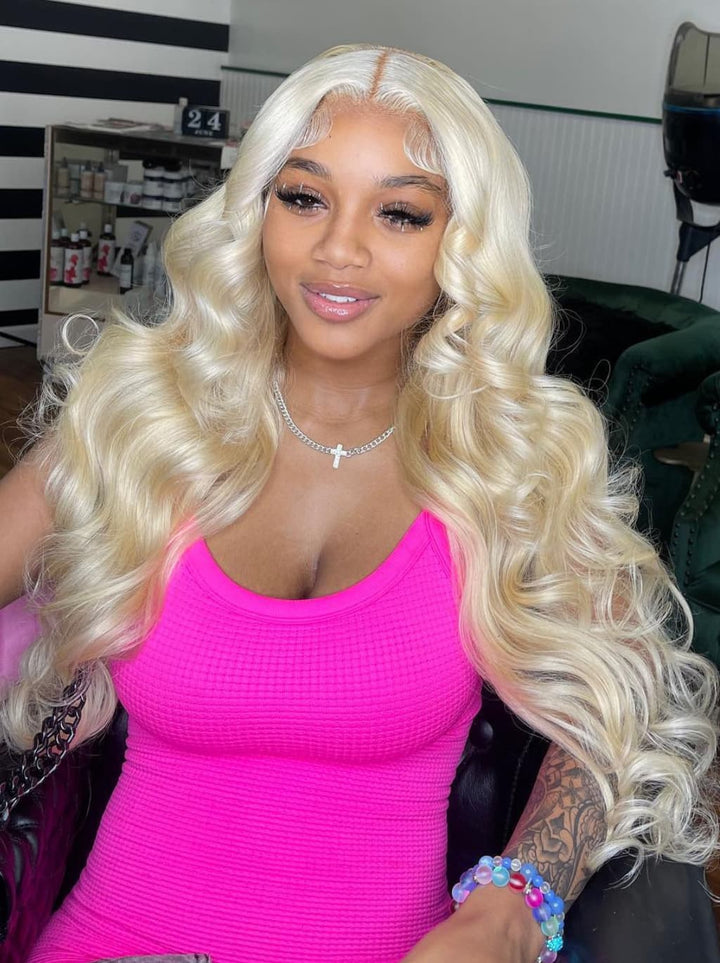 Dorsanee Platinum 613 Blonde 13x4 Lace Front Virgin Human Hair Wigs
