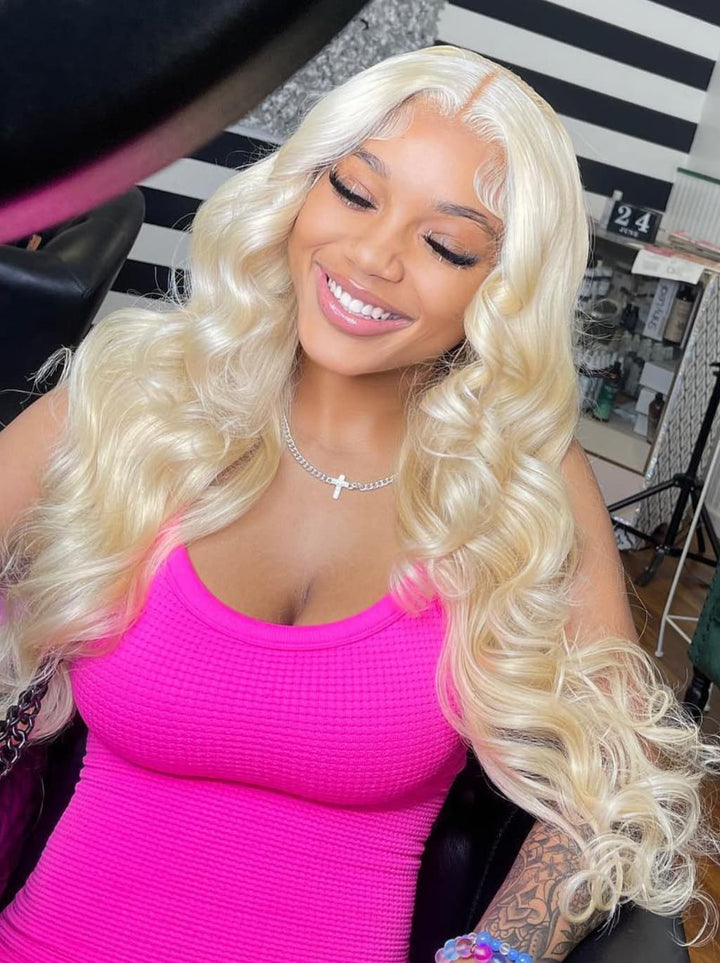 Dorsanee Platinum 613 Blonde 13x4 Lace Front Virgin Human Hair Wigs