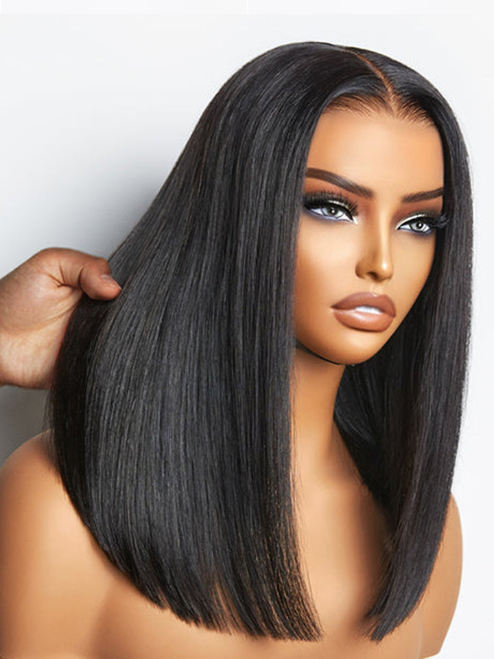PreMax Wigs | Silky Blunt Cut Glueless Closure Lace Shoulder Length Bob Wig Pre Plucked & Bleached