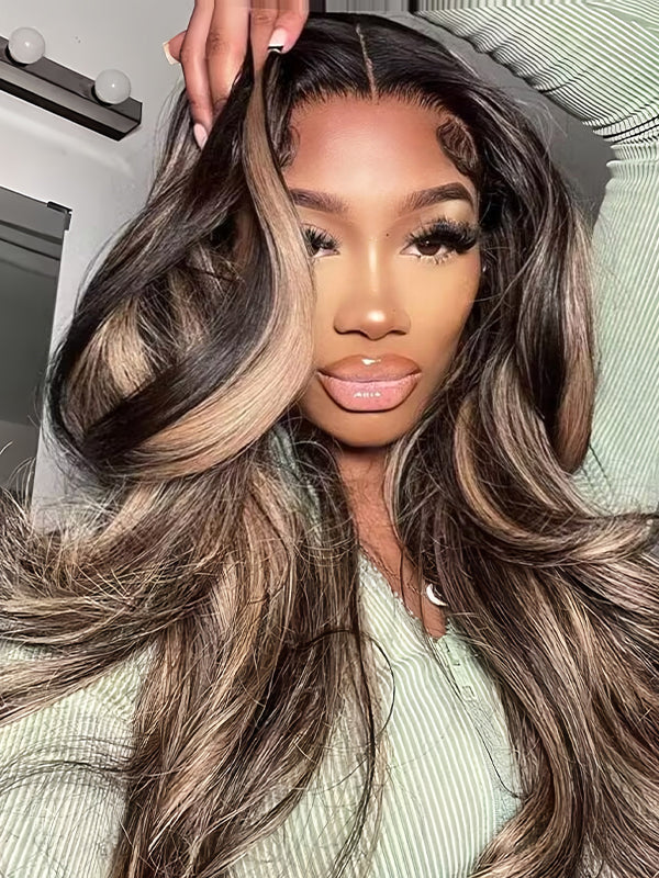 Highlight Lace Frontal Wig 1B/27 Body Wave Wig Human Hair Wigs for Women