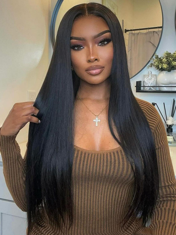 Pre Plucked HD Lace Front Human Hair Wigs Long Straight Hair Glueless Wigs
