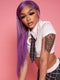 Dorsanee Purple Student Affordable Back to School Graduation College Girl 13x4 Lace Front Human Hair Wigs