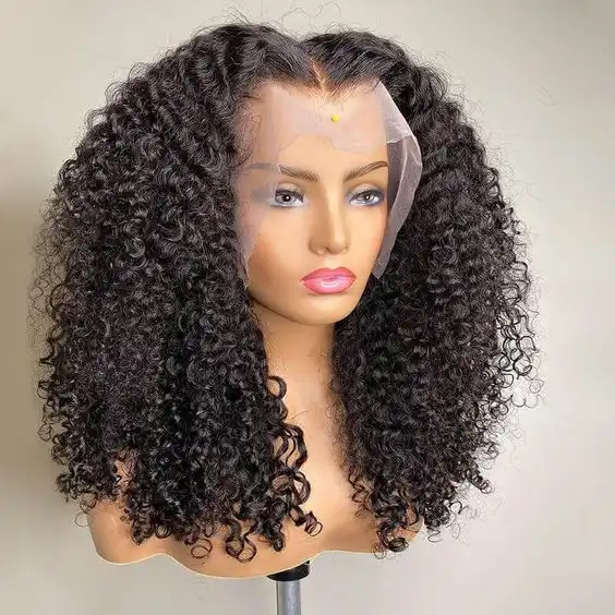 Dorsanee Hair Kinky Curly 13x4 Lace Frontal Wig Virgin Hair Pre Plucked Natural Color Human Hair Wig