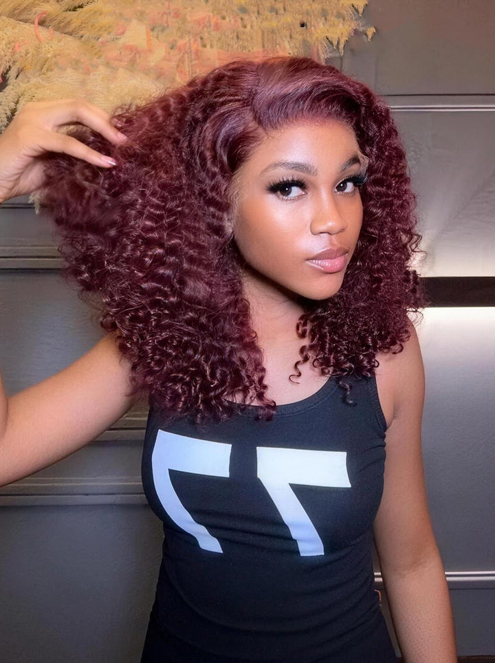 Dorsanee Raw Burmese Curly Short Bob Elegant 4x4 Lace Frontal Human Hair Wigs