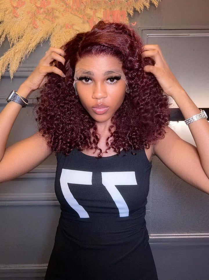 Dorsanee Raw Burmese Curly Short Bob Elegant 4x4 Lace Frontal Human Hair Wigs