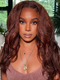 Reddish Brown Kinky Straight 13x4 Pre-Cut Lace Human Hair Glueless Wigs