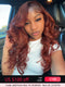 Dorsanee #33 Reddish Brown Auburn Color  13x4 Lace Front 180% Density Body Wave Human Hair Wigs