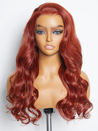 Dorsanee 250 Density Reddish Brown 13x4 5x5 HD Lace Front Body Wave Human Hair Wigs