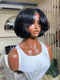 Dorsanee Short Layered Flip Curtain Bangs Bob 13x4 Lace Frontal Human Hair Wigs
