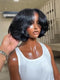 Dorsanee Short Layered Flip Curtain Bangs Bob 13x4 Lace Frontal Human Hair Wigs