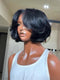Dorsanee Short Layered Flip Curtain Bangs Bob 13x4 Lace Frontal Human Hair Wigs