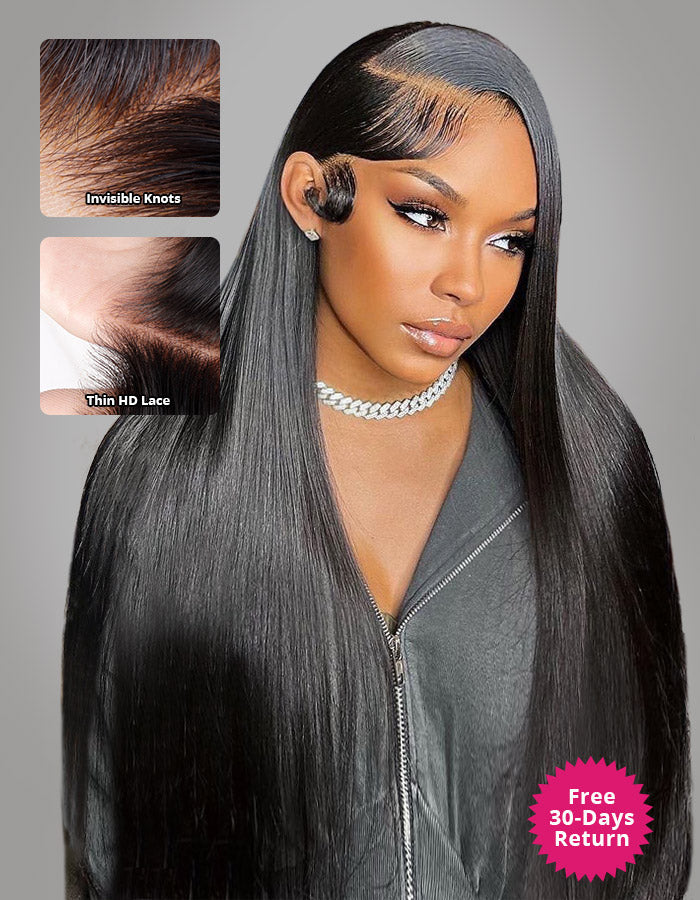 Straight Glueless Wigs 6x4 Lace Pre Plucked Lace Closure Wear & Go Wig
