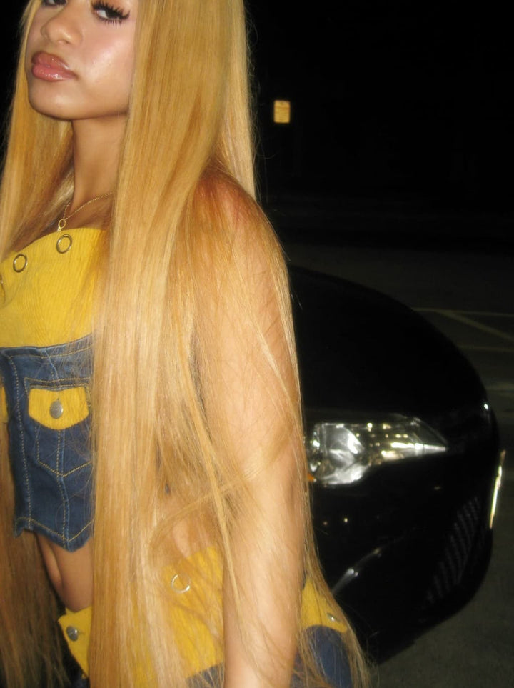 Dorsanee Strawberry Golden Honey Blonde Bone Straight 13x4 Lace Front Human Hair Wigs