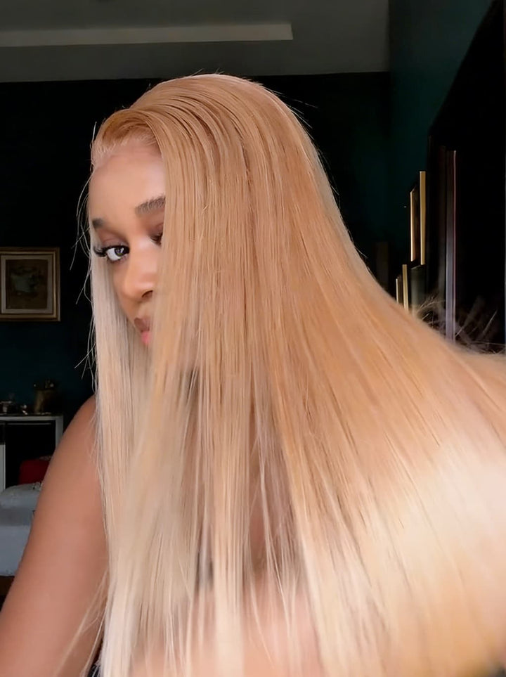 Dorsanee Strawberry Honey Blonde Bone Straight 13x4 Lace Front Remy Human Hair Wigs